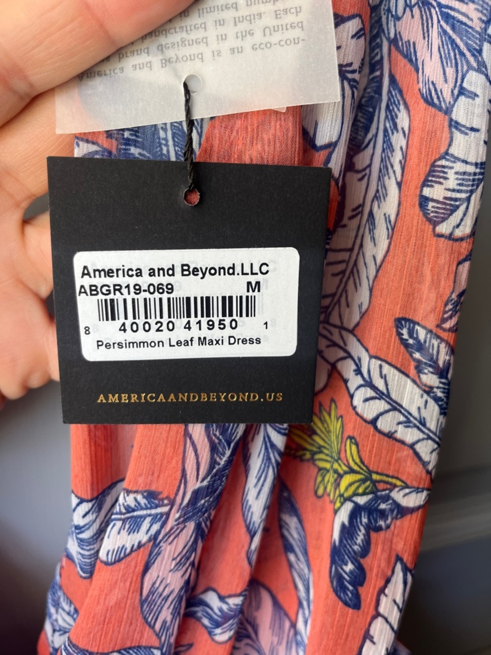 America & Beyond NEW Tropical Leaf Print Maxi Dress Coverup Women’s Sz M - Picture 8 of 12